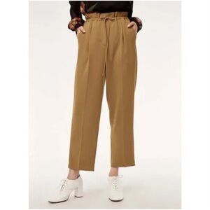 Aritzia Wilfred Tan Kari Paperbag Drawstring Trouser Pants